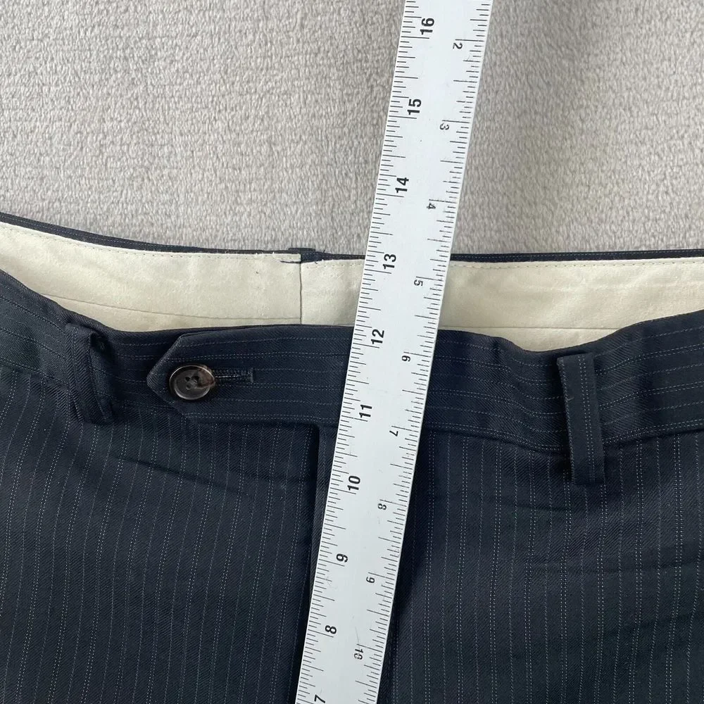 Polo Ralph Lauren Suit Men‎ 46R Black Pinstripe Wool Pants 38x28 Straight Leg